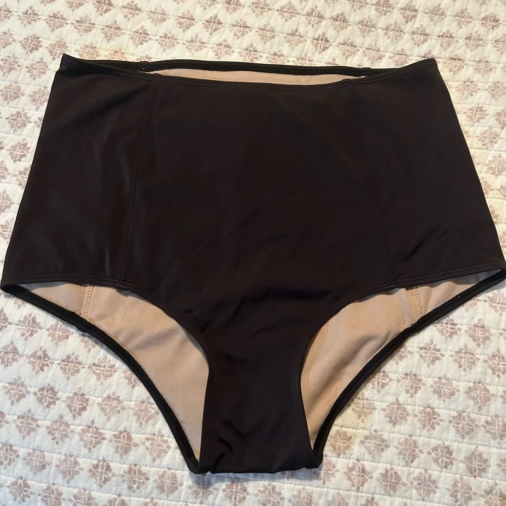 Kortni Jeane Black High-Waisted Swim Bottoms